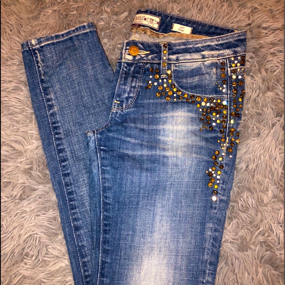 Fracomina Skinny Fit Embellished Jeans